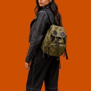 Prada Milano Inspired Olive Green Nylon Backpack | Faux Designer Bag